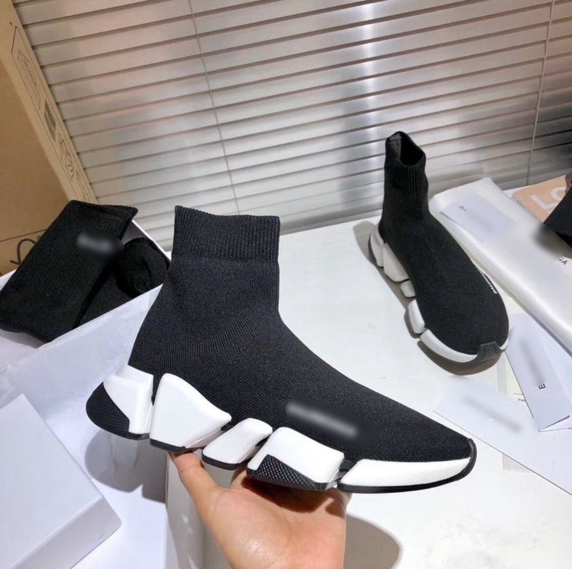 B********A Black and White sneaker
