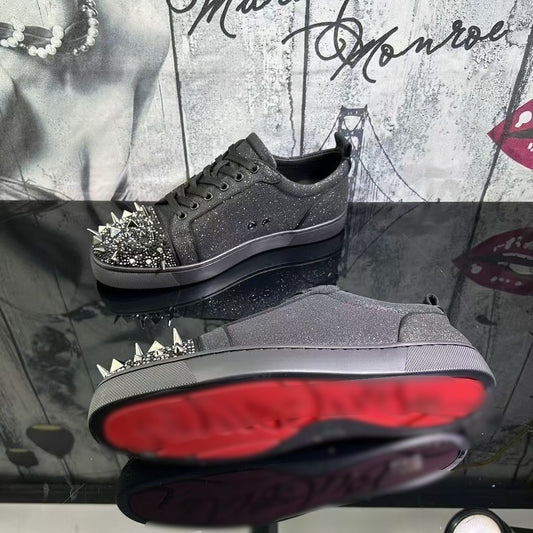 Men Red Bottoms with Crystals