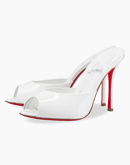 White Dolly Red Bottom Heel