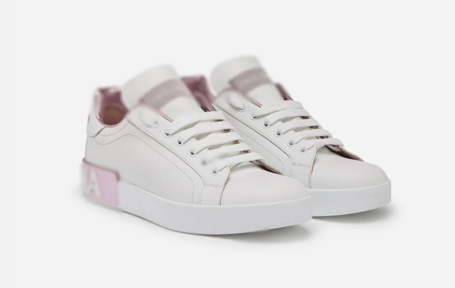 D&G White and Pink Sneaker